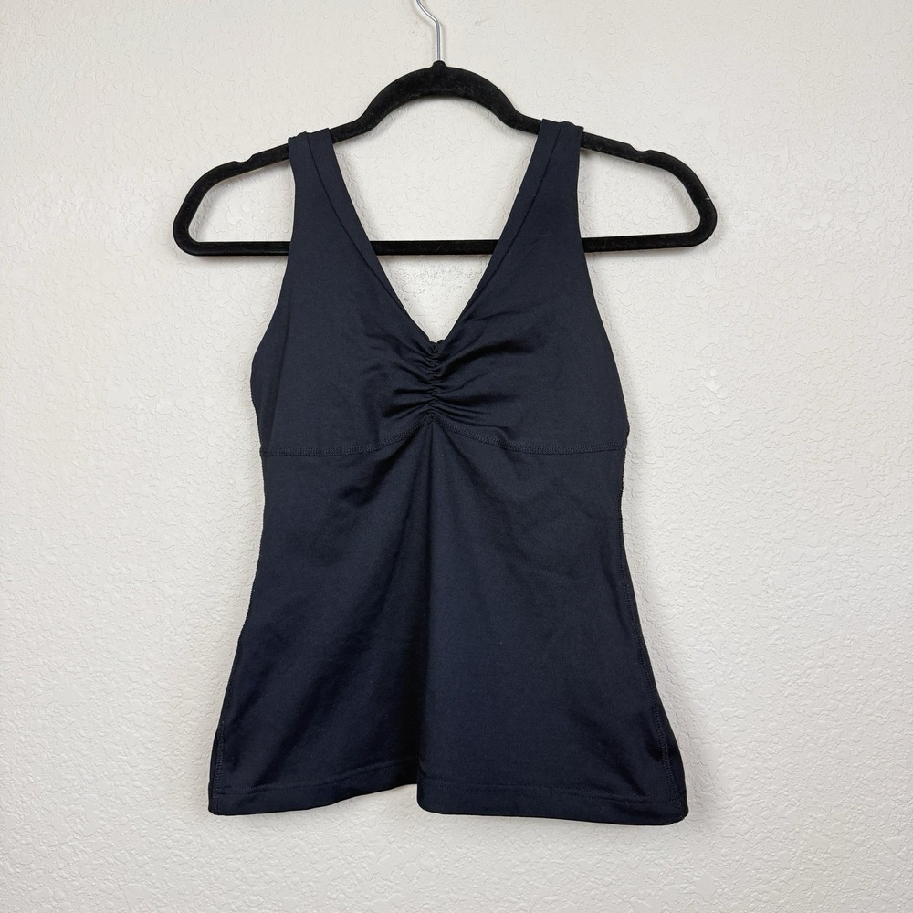 Tonic Womens Black Active Tank Top Built In Bra Athleisure Yoga Pickleball Sz S